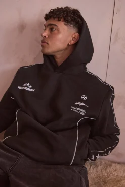 Empire Relaxed Hoodie Black