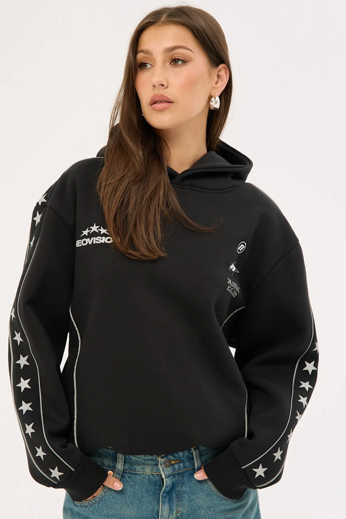 Empire Relaxed Hoodie Black