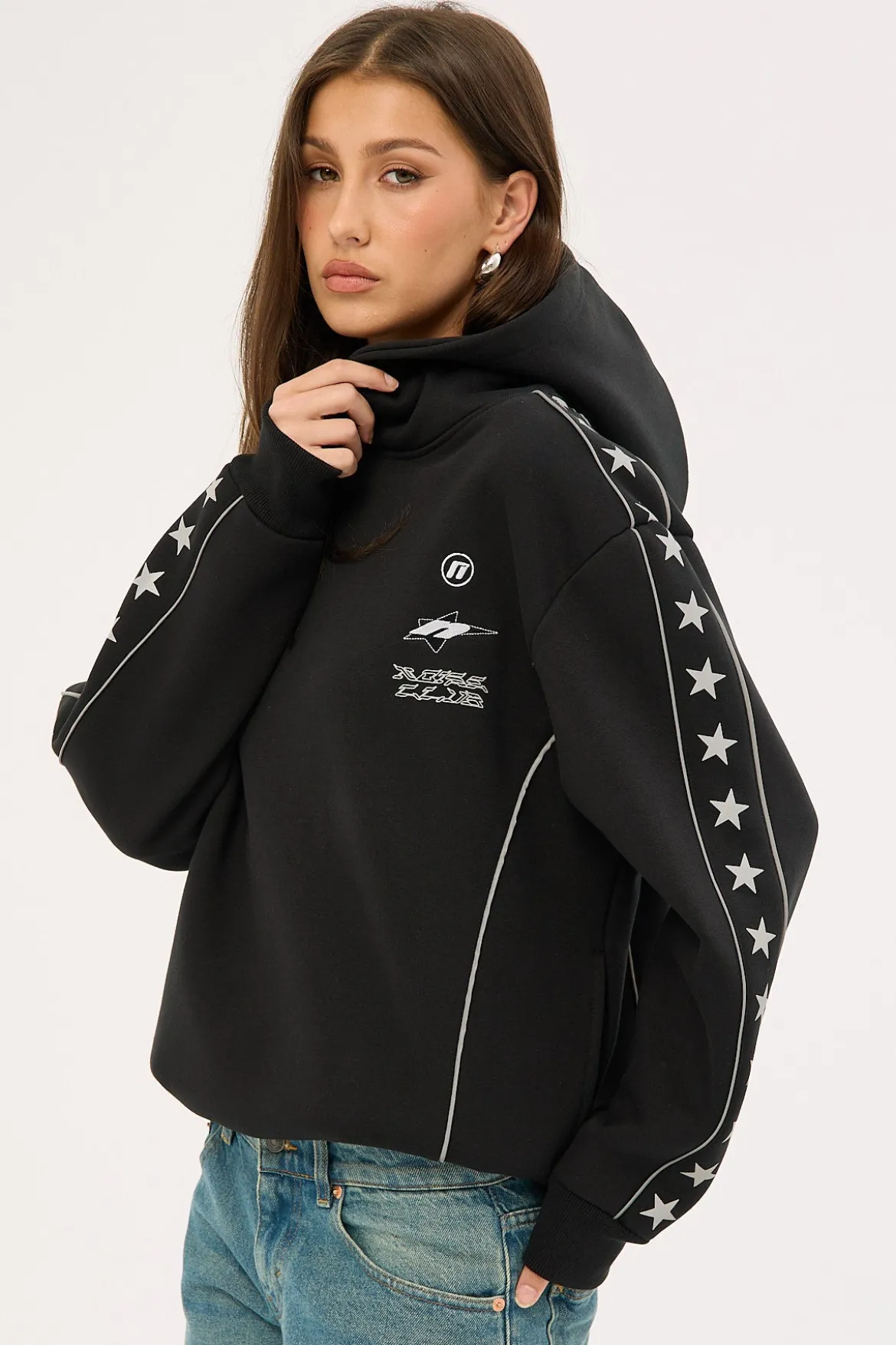 Empire Relaxed Hoodie Black