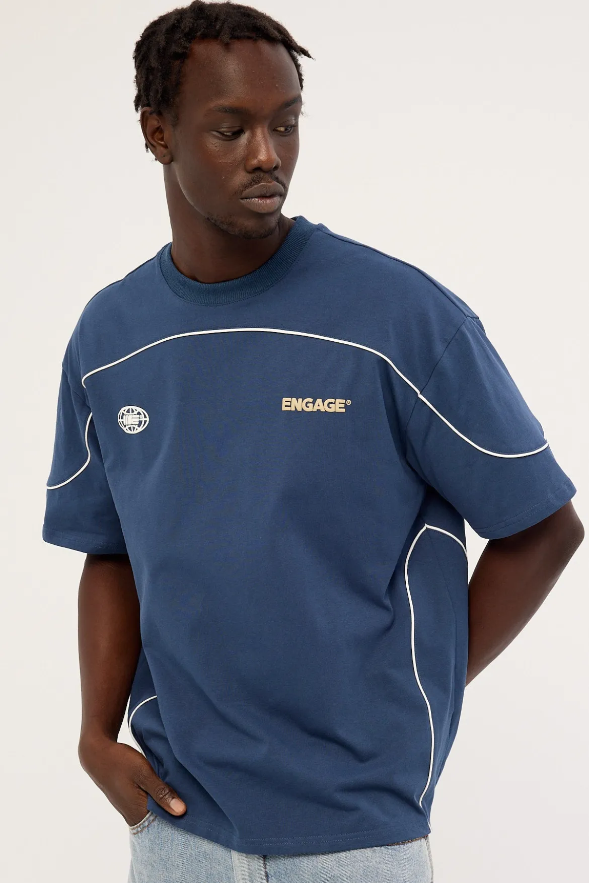 Engage Global Piping Tee Navy