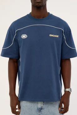 Engage Global Piping Tee Navy