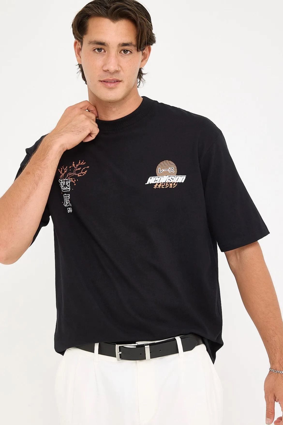 Enjin Oversized Super Heavy Tee Black