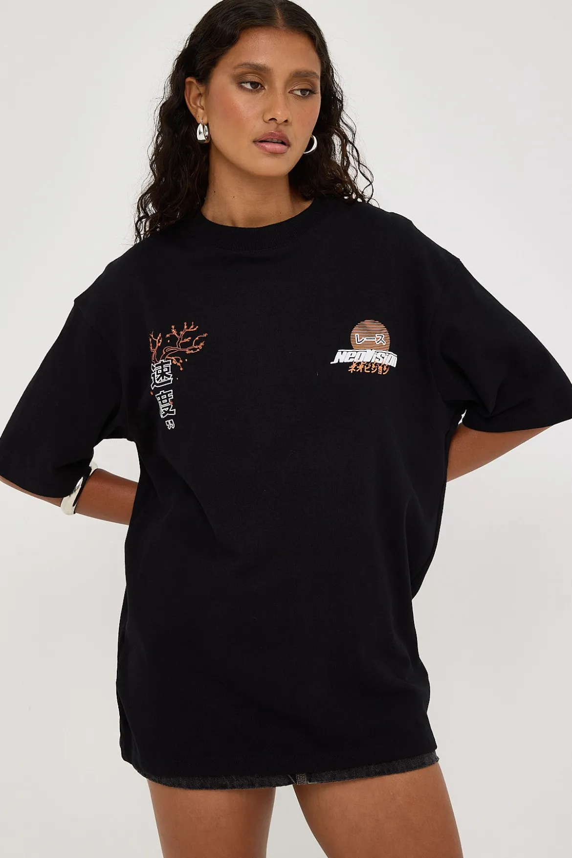 Enjin Oversized Super Heavy Tee Black