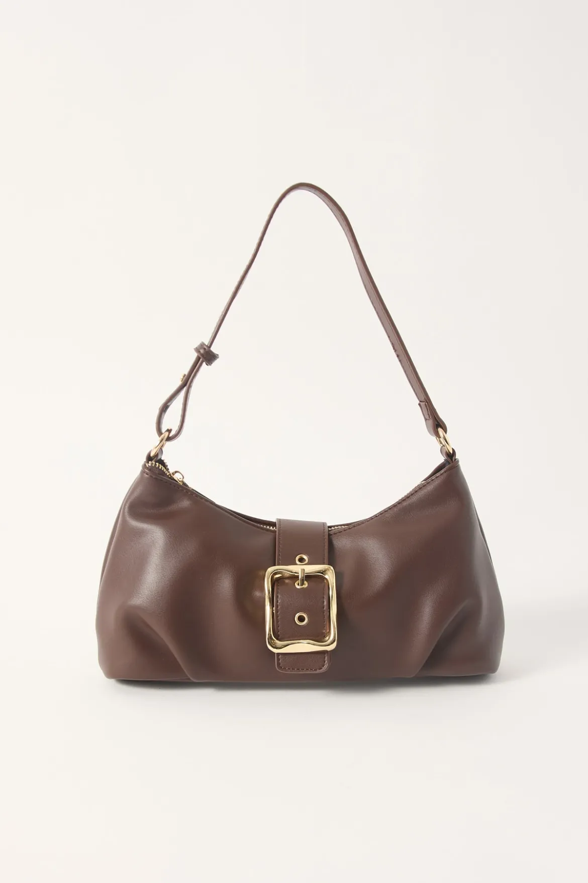 Enola Buckle Shoulder Bag Brown