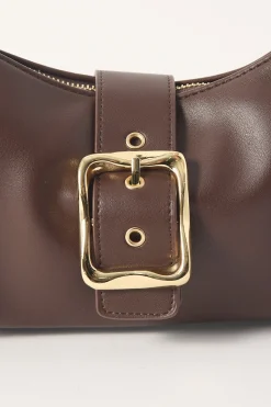 Enola Buckle Shoulder Bag Brown