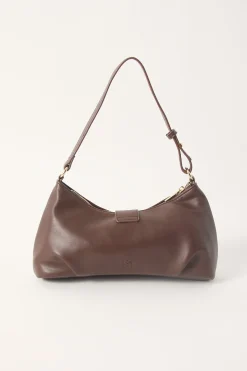 Enola Buckle Shoulder Bag Brown