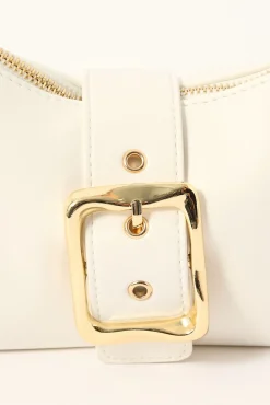 Enola Buckle Shoulder Bag White