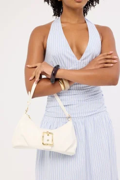Enola Buckle Shoulder Bag White