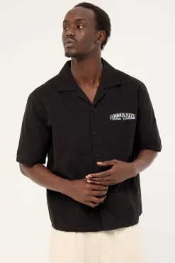 Enroll Boxy Cropped Resort Shirt Black
