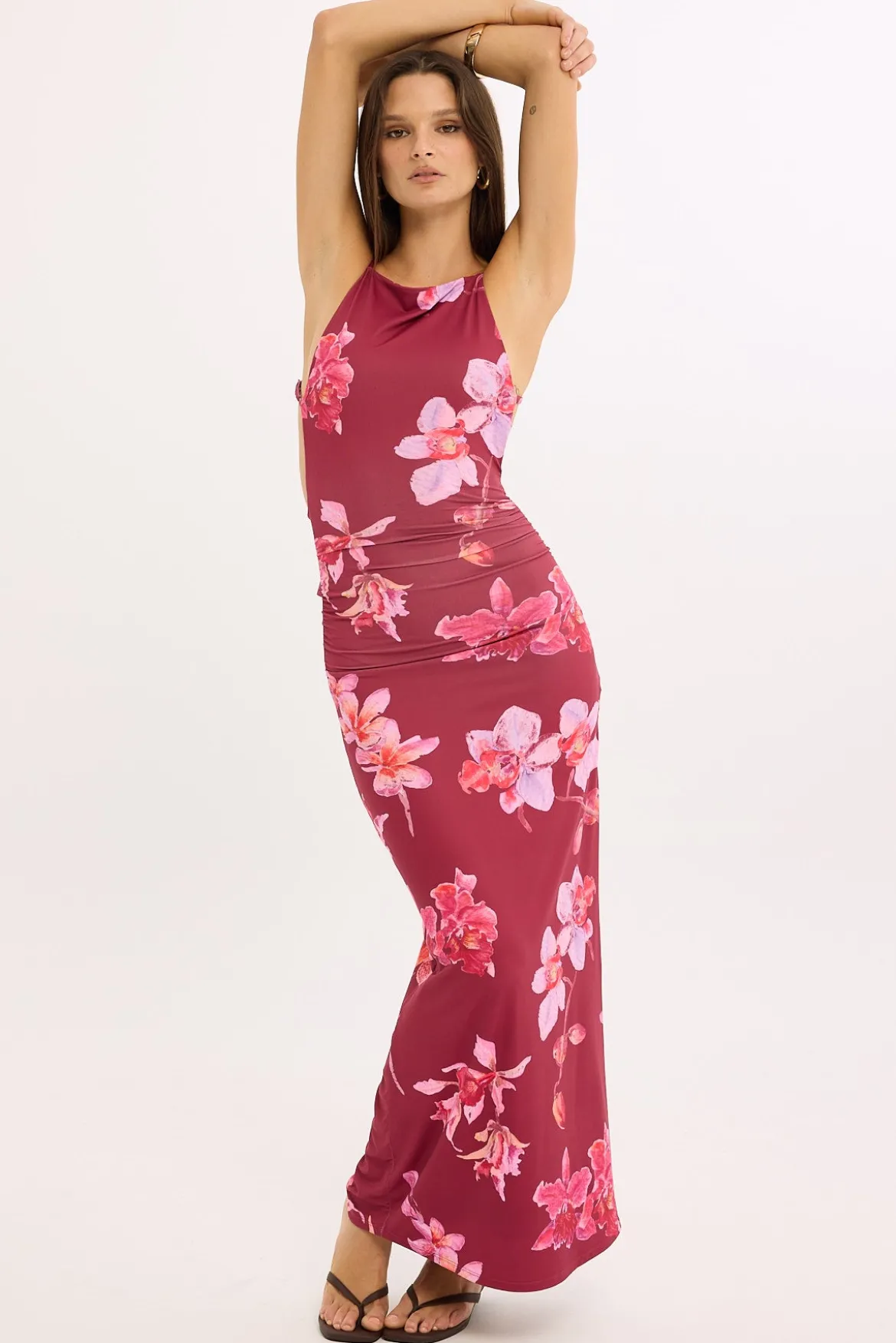 Esme Lani Split Midi Dress Floral Print