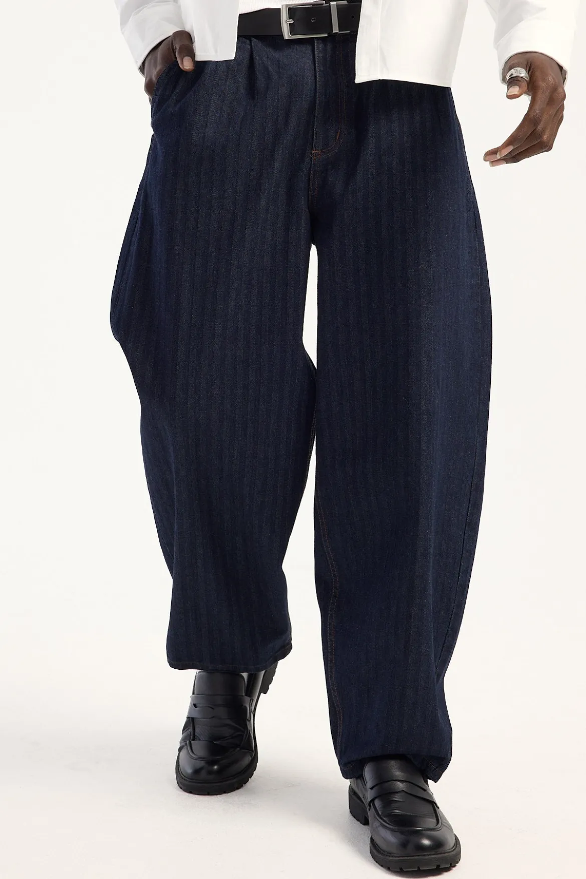 Essex Pleated Baggy Jean Rinsed Indigo
