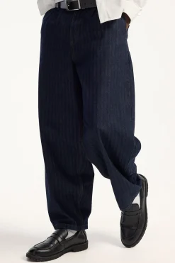 Essex Pleated Baggy Jean Rinsed Indigo