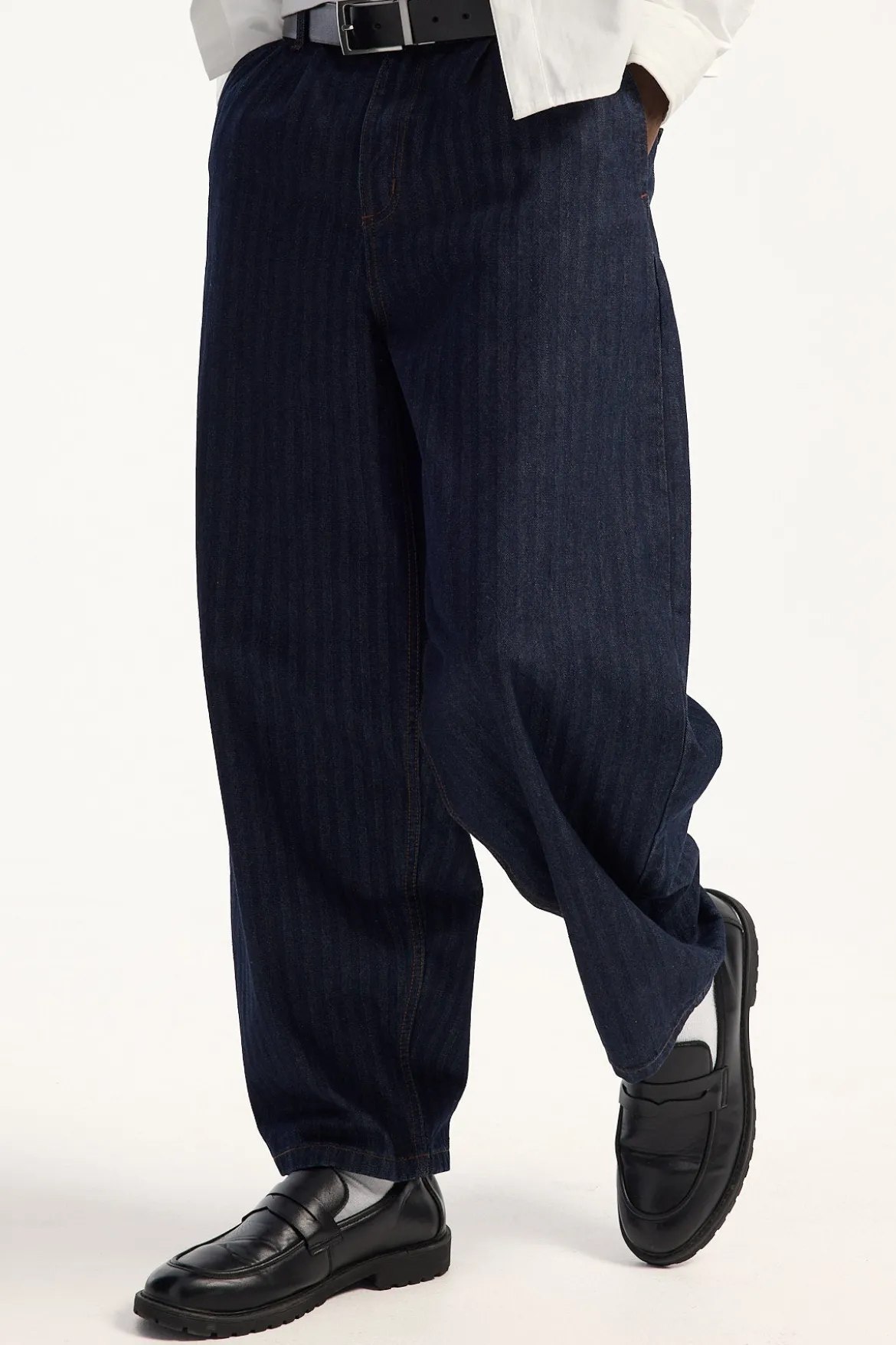 Essex Pleated Baggy Jean Rinsed Indigo