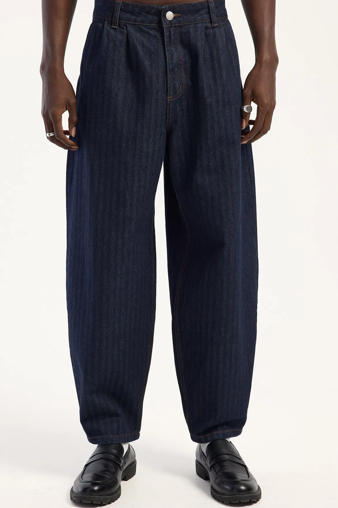 Essex Pleated Baggy Jean Rinsed Indigo