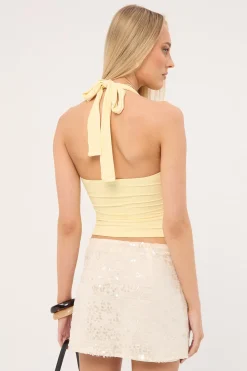Essie Sequin Mini Skirt Off White