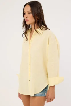 Etta Linen Long Sleeve Shirt Butter