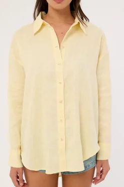 Etta Linen Long Sleeve Shirt Butter