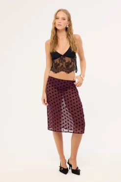 Evani Skirt Vintage Polka Maroon
