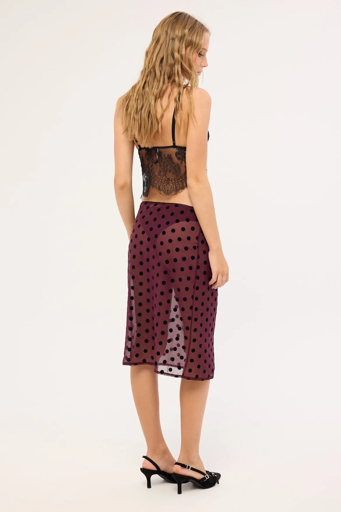 Evani Skirt Vintage Polka Maroon