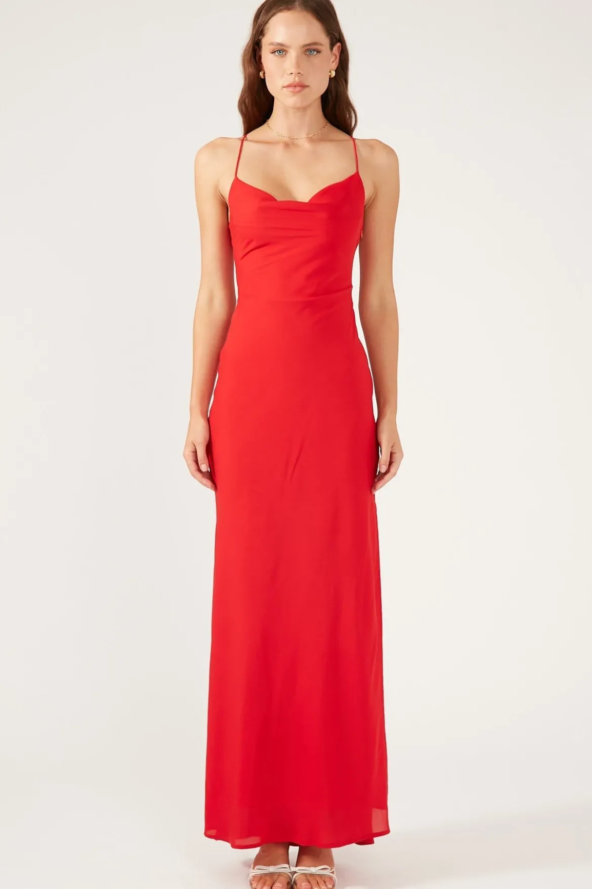 Evie Chiffon Maxi Dress Red