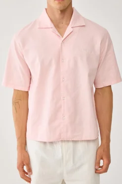 Exclusive Linen Boxy Resort Shirt Pastel Pink