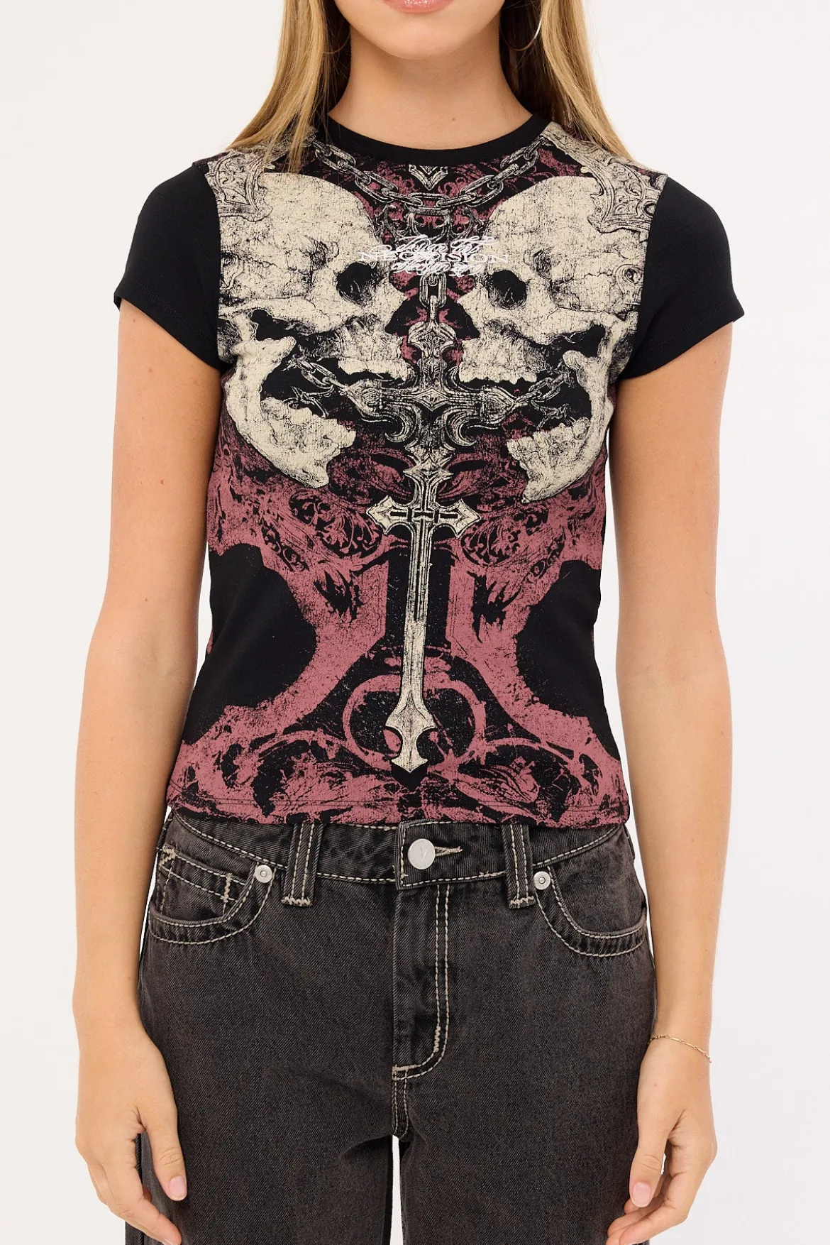 Exhume Baby Tee Black