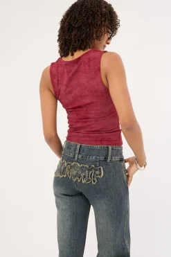 Eye Let Loose Tank Top Cranberry