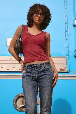 Eye Let Loose Tank Top Cranberry