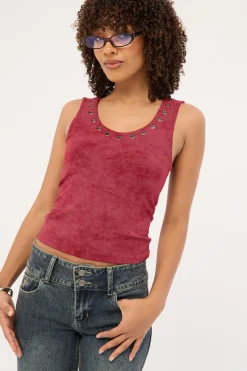 Eye Let Loose Tank Top Cranberry