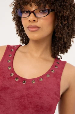 Eye Let Loose Tank Top Cranberry