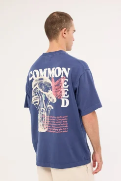 Fable Heavyweight Boxy Tee Washed Light Navy