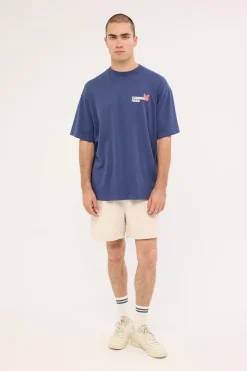 Fable Heavyweight Boxy Tee Washed Light Navy
