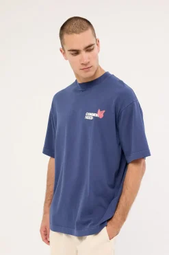Fable Heavyweight Boxy Tee Washed Light Navy