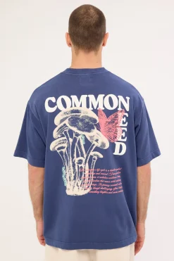Fable Heavyweight Boxy Tee Washed Light Navy