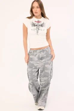 Fallen Cross Baby Tee White
