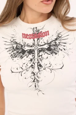 Fallen Cross Baby Tee White
