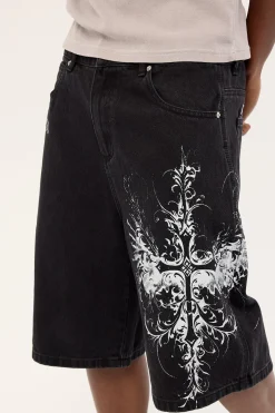 Fallen Cross Nexa Baggy Jort Dirty Washed Black