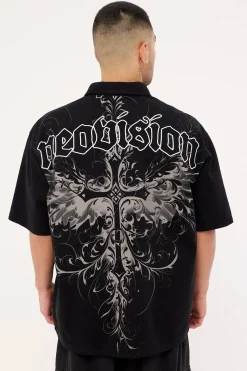 Fallen Cross Oversize Shirt Black