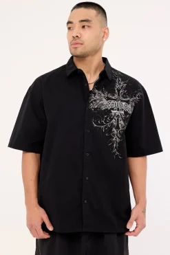 Fallen Cross Oversize Shirt Black