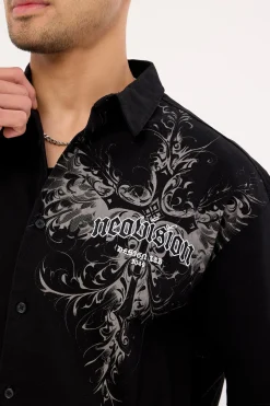 Fallen Cross Oversize Shirt Black