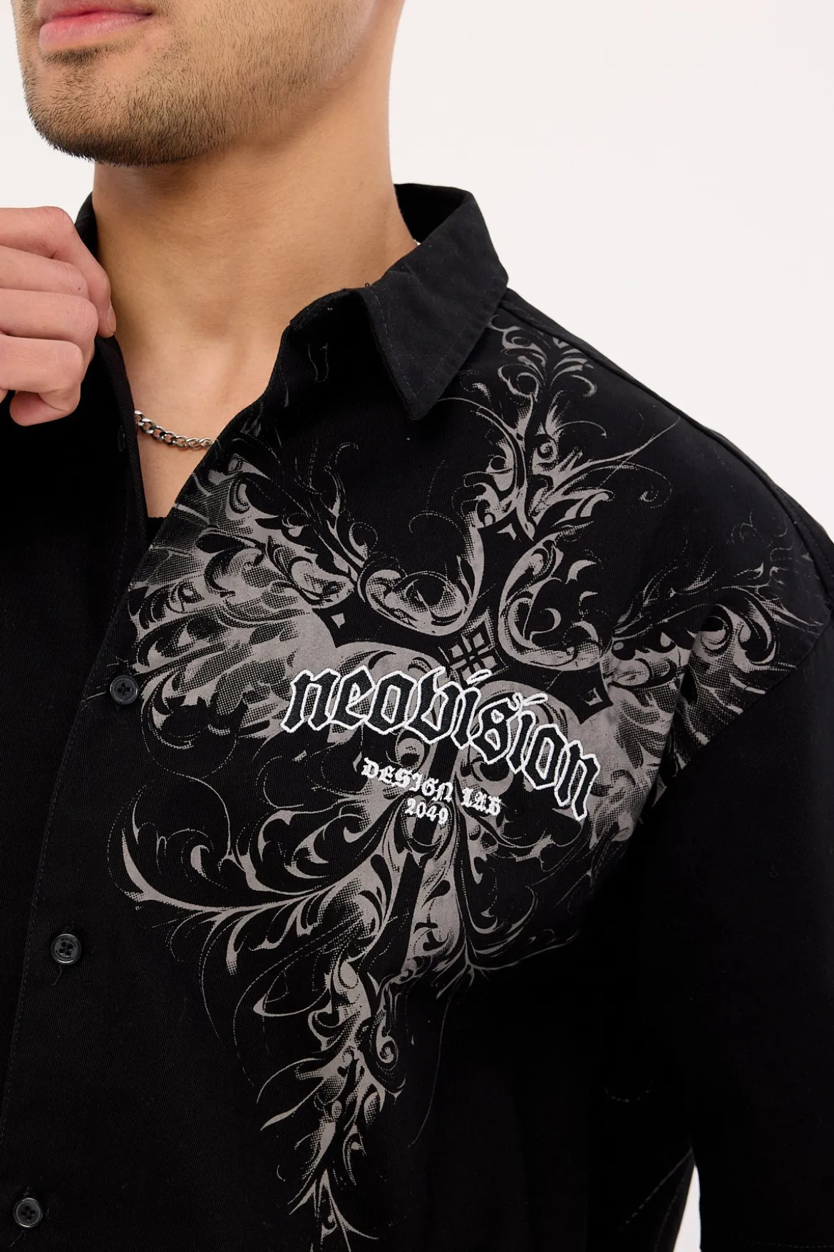Fallen Cross Oversize Shirt Black