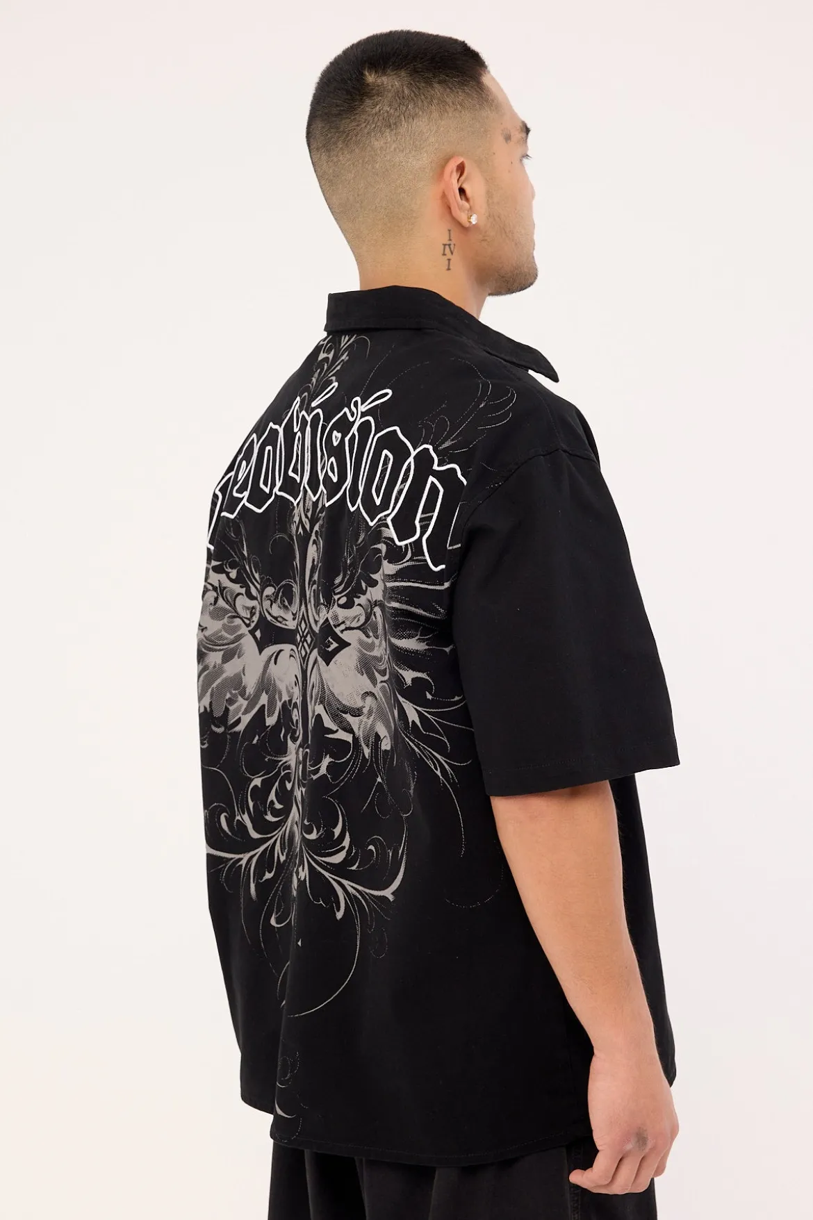 Fallen Cross Oversize Shirt Black