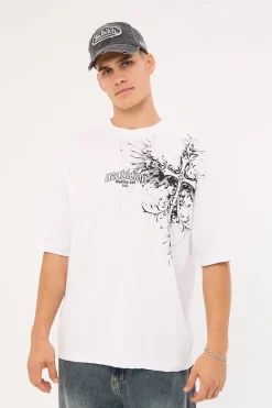 Fallen Cross Oversize Super Heavy Tee White