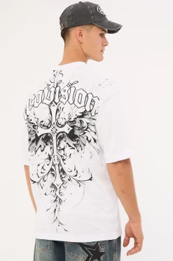 Fallen Cross Oversize Super Heavy Tee White