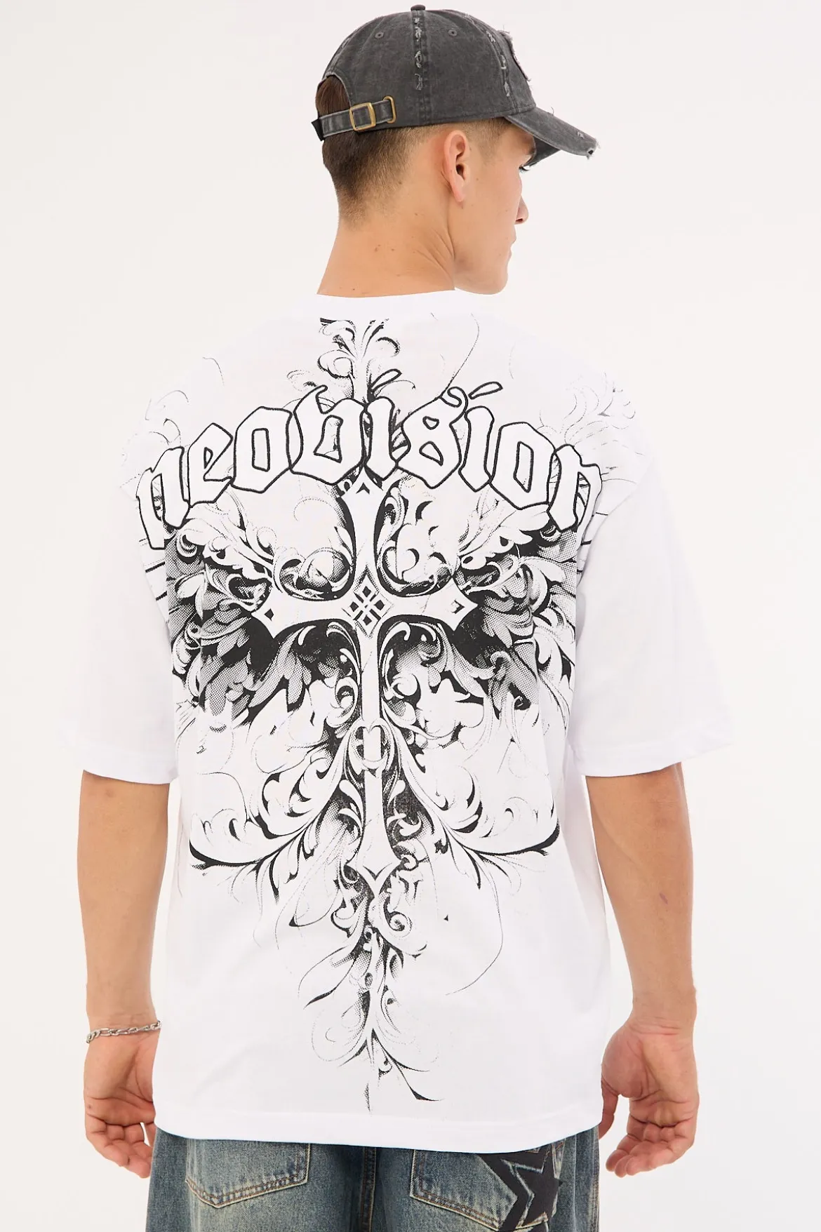 Fallen Cross Oversize Super Heavy Tee White