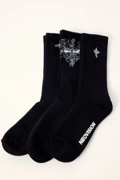 Fallen Cross Sock 3 Pack Black