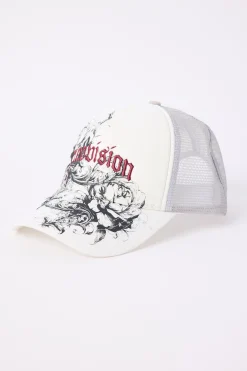Fallen Cross Trucker Cap White