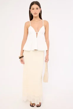 Fallen Peplum Top White