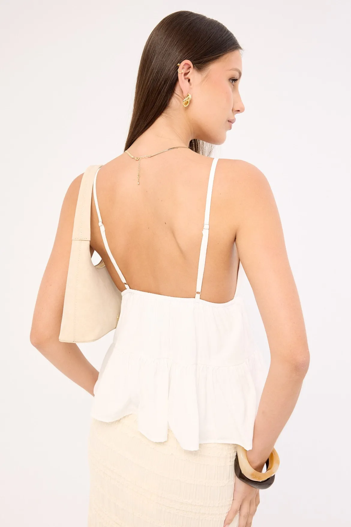 Fallen Peplum Top White