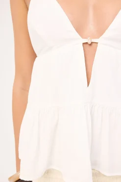 Fallen Peplum Top White